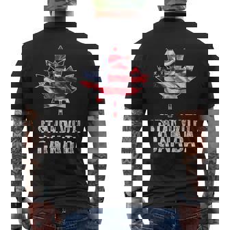 I Stand With Canada America Canadian Usa Flag Men's T-shirt Back Print | Mazezy