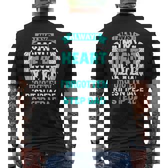 Step Dad In Heaven Family Member Memorial Men's Back Print T-Shirt - Monsterry