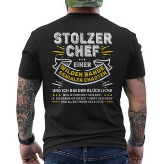 Stolzer Chef Einer Genialen Chaos Gang Saying T-Shirt mit Rückendruck - Geschenkecke