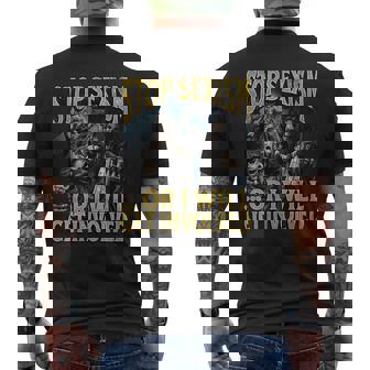Stop Sexism Or I Get Involved Hard Skeleton Meme Men's T-shirt Back Print - Thegiftio UK