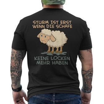 Storm Ist Erst Wenn Die Sheep Keine Locken Mehr Haben Sheep T-Shirt mit Rückendruck - Geschenkecke