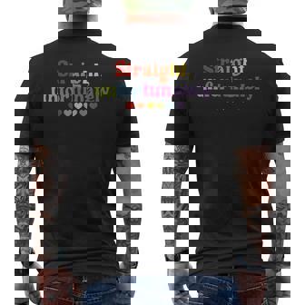 Straight Unfortunately Lesbian Pride Gay Pride Men's Back Print T-Shirt - Monsterry