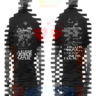 Stronger Together Fun Fitness Valentine’S Day Men's T-shirt Back Print | Mazezy