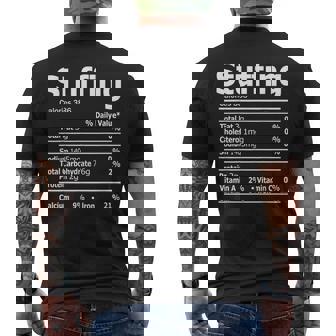 Stuffing Nutrition Facts Thanksgiving Dinner Nutrition Facts Men's Back Print T-Shirt - Monsterry