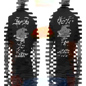 HERE FOR THE STUFFING THANKSGIVING TURKEY BRITISH CHRISTMAS Men's Back Print T-Shirt - Monsterry