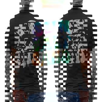 Sun Salt Sand Cool Tie Dye Groovy Summer Men's Back Print T-Shirt - Monsterry