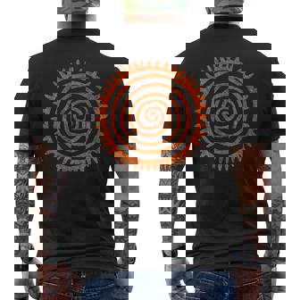 Sun Spiral Paleo Petroglyph Sun Premium Men's Back Print T-Shirt - Monsterry