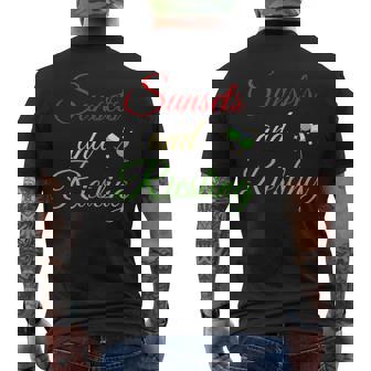 Sunsets And Riesling Wine Grape Juice Oenophile Cork Dorks Tank Top Men's Back Print T-Shirt - Monsterry