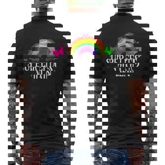 Super Leftist Villain Pro Liberal Progressive Political Men's Back Print T-Shirt - Monsterry