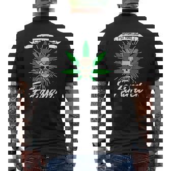 Support Local Grower Farmer Skull Weed Cannabis Herb Plant Men's Back Print T-Shirt - Monsterry