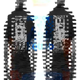 Support Squad Child Abuse Prevention Awareness Smile Face Men's T-shirt Back Print | Mazezy