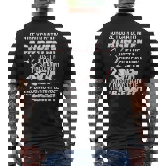 Sure You Can Date My Daughter Gun Shovel Grave Men's Back Print T-Shirt - Monsterry