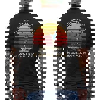 Swan Lake Lake Life I'd Rather Be Fishing At The Lake Men's Back Print T-Shirt - Monsterry