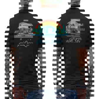 Swan Lake Rainbow Lake Souvenir Men's Back Print T-Shirt - Monsterry