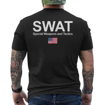 Swat Team Police Special Forces Us Flag Chest Logo T-Shirt mit Rückendruck - Geschenkecke