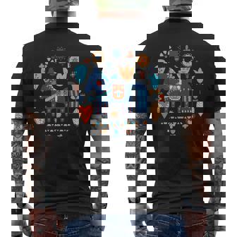 Swedish Dala Horse Dalecarlian Nordic Tradition Sverige Folk Men's Back Print T-Shirt - Monsterry