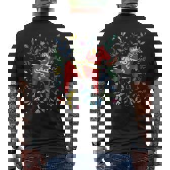 Swedish Dala Horse Folk Art Sweden Flag Dalahelmsoljd Men's Back Print T-Shirt - Monsterry