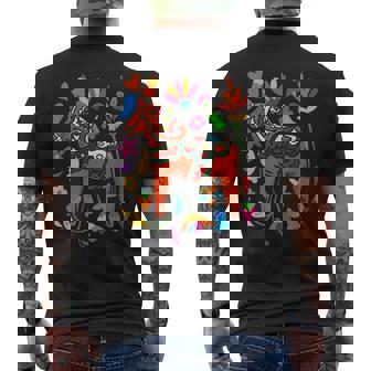 Swedish Dala Horse Folk Art Sweden Flag Dalahelmsoljd Horse Men's Back Print T-Shirt - Monsterry