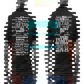 Swim Coach Head Professional Instructor Swimming Lesson Men's Back Print T-Shirt - Monsterry