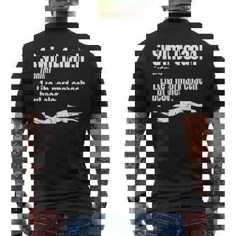 Swim Coach Noun Professional Instructor Swimming Lesson Men's Back Print T-Shirt - Monsterry