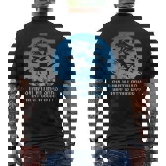 I Swim With Shark What's Your Hobby Scuba Diving Men's Back Print T-Shirt - Monsterry