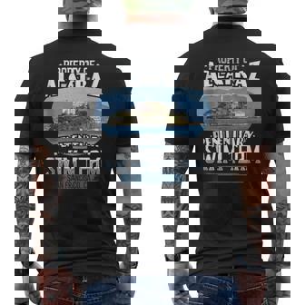 Swimming T-Shirt Alcatraz Swim Team Tee Tank Top Men's Back Print T-Shirt - Monsterry