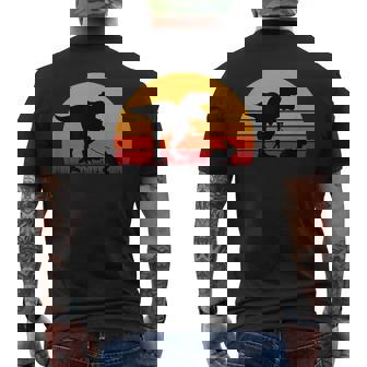 T-Rex Walking Rabbit Trex Tyrannosaurus Rex Dinosaur Dino Men's Back Print T-Shirt - Monsterry