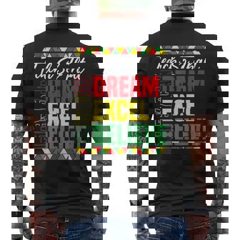 Teach So They Can Dream Excel Believe Black History Month Men's T-shirt Back Print - Monsterry