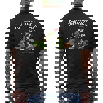 Team Naughty Christmas Cat Men's Back Print T-Shirt - Monsterry