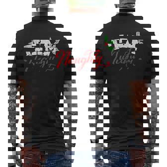 Team Naughty Christmas Men's Back Print T-Shirt - Monsterry