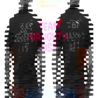 Team Naughty List Christmas Tshirt Men's Back Print T-Shirt - Monsterry