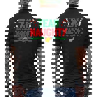 Team Naughty Matching Christmas Men's Back Print T-Shirt - Monsterry