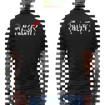 Team Naughty Nice Matching Christmas Couples Costume Men's Back Print T-Shirt - Monsterry