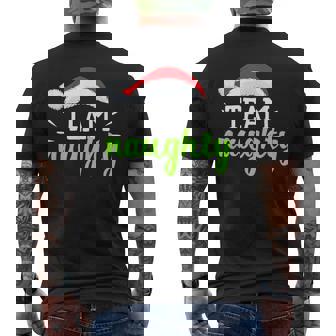 Team Naughty Shirt Christmas Couple Matching Team Nice Men's Back Print T-Shirt - Monsterry