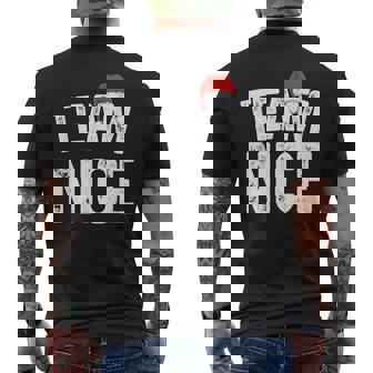 Team Nice Matching Christmas Couples Costume Naughty Or Nice Men's Back Print T-Shirt - Monsterry