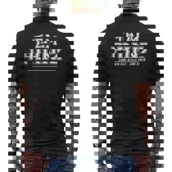 Team Prinz ´ Stolze Familie ´ Surname T-Shirt mit Rückendruck - Seseable