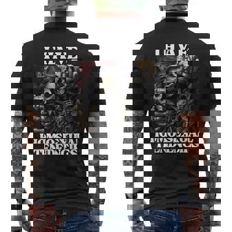 Tengo Tendencias Homosexuales Divertido Edgy Hard Skeleton Meme Camiseta Hombre Estampado Espalda - Regaloses