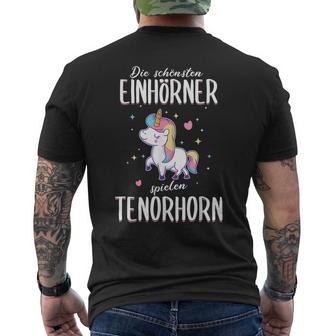 Tenor Horn Tenor Hornist Unicorn Slogan Idea T-Shirt mit Rückendruck - Geschenkecke