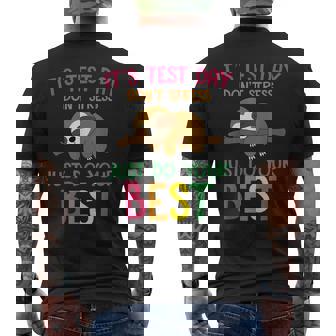 Test Day Sloth School Professor Teacher Testing Squad Men's Back Print T-Shirt - Monsterry