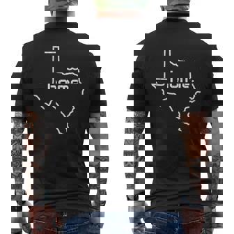 Texas White Outline Home Tee Men's Back Print T-Shirt - Monsterry