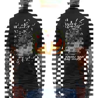 Thankful Grateful Blessed Pumpkin Cat Thanksgiving Day Men's Back Print T-Shirt - Monsterry