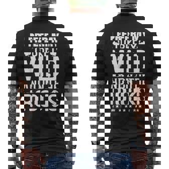 Thanksgiving Prefer Turkey Wild And On The Rocks Men's Back Print T-Shirt - Monsterry