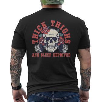 Thick Thighs And Sleep Deprived On Back Men's T-shirt Back Print - Thegiftio UK