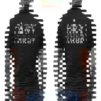 Thirsty Thursday Shirt Beer Drinking Birthday Party Men's Back Print T-Shirt - Monsterry