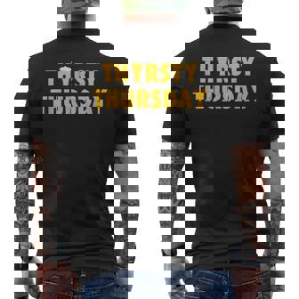 Thirsty Thursday Wine Beer Drinking Party Bartender Men's Back Print T-Shirt - Monsterry