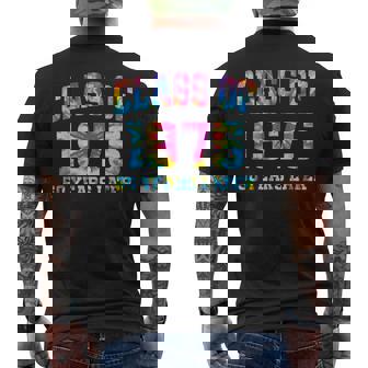 Tie Dye Class Of 1975 Reunion 50 Year Alumni High School Men's T-shirt Back Print | Mazezy