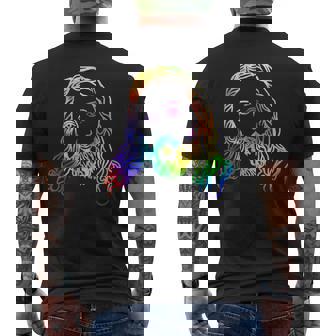 Tie Dye JESUS Abstract Face Shirt Face Jesus Christ Lines 2 Men's Back Print T-Shirt - Monsterry