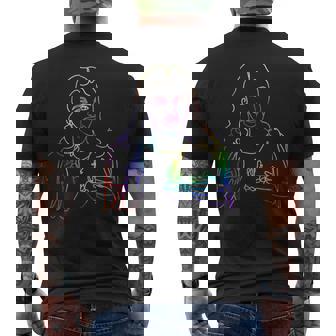 Tie Dye JESUS Abstract Face Shirt Face Jesus Christ Lines 3 Men's Back Print T-Shirt - Monsterry
