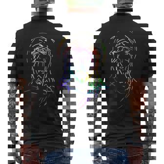 Tie Dye JESUS Abstract Face Shirt Face Jesus Christ Lines 6 Men's Back Print T-Shirt - Monsterry
