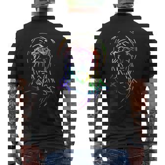 Tie Dye JESUS Abstract Face Shirt Face Jesus Christ Lines 7 Men's Back Print T-Shirt - Monsterry